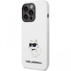 Чехол Lagerfeld для iPhone 14 Pro Liquid silicone NFT Choupette Hard. Цвет: белый