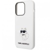 Чехол Lagerfeld для iPhone 14 Pro Liquid silicone NFT Choupette Hard. Цвет: белый