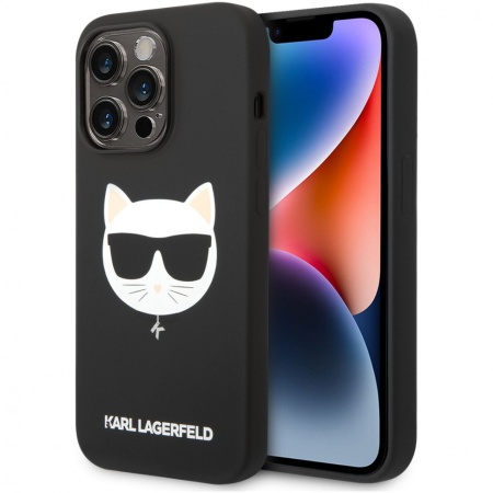 Чехол Lagerfeld для iPhone 14 Pro Max Liquid silicone Choupette Hard (MagSafe). Цвет: чёрный