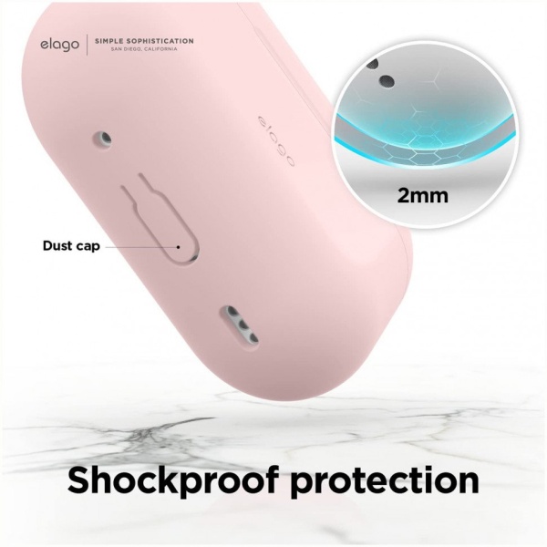 Чехол Elago Silicone case для AirPods Pro 2. Цвет: розовый