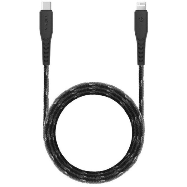 Кабель EnergEA NyloFlex USB-C - Lightning MFI 3.0м. Цвет: черный