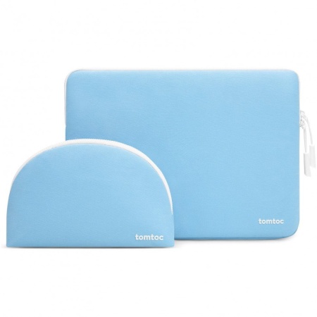 Чехол + органайзер Tomtoc TheHer Shell Laptop Sleeve Kit A27 для MacBook Air/Pro 13". Цвет: голубой