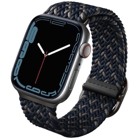 Ремешок нейлоновый Uniq Aspen DE strap для Apple Watch 42мм/44мм/45мм. Цвет: синий обсидиан