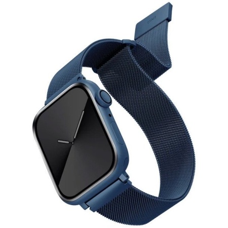 Ремешок из стали Uniq Dante Strap Mesh для Apple Watch 42мм/44мм. Цвет: синий