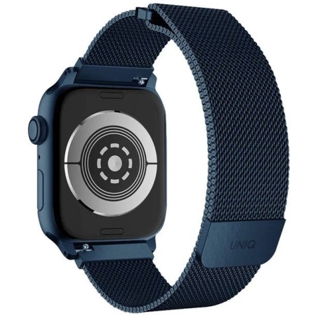 Ремешок из стали Uniq Dante Strap Mesh для Apple Watch 42мм/44мм. Цвет: синий