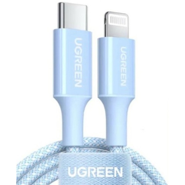 Кабель UGREEN US532 Lightning To USB-C PD Charging Cable, 1 м. Цвет: синий