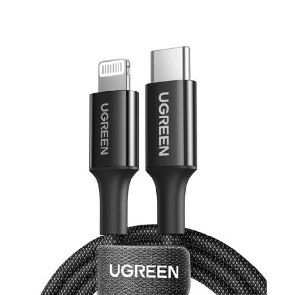 Кабель UGREEN US532 Lightning To USB-C PD Charging Cable, 1 м. Цвет: чёрный