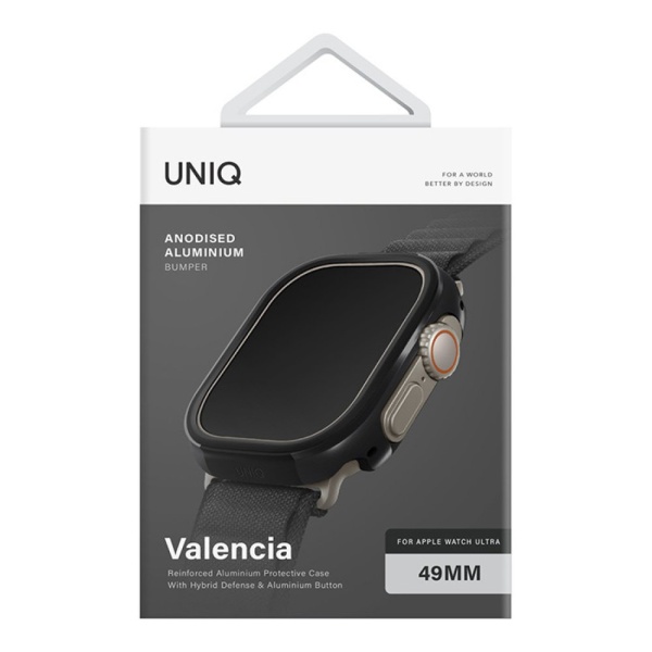 Чехол Uniq Valencia aluminium для Apple Watch Ultra 49мм. Цвет: чёрный