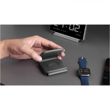 Беспроводное з/у EnergEA MagTrio 3in1 magnetic wireless foldable charger 15 Вт. Цвет: серый