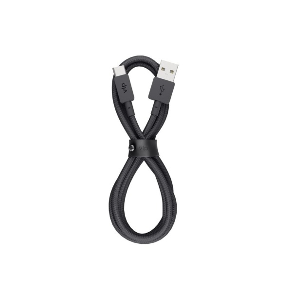 Кабель VLP Nylon Cable USB-A — USB-C, 1.2м. Цвет: чёрный