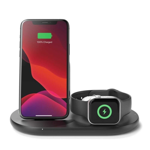 Беспроводное з/у Belkin 3-in-1 Wireless Pad/Stand/Apple Watch. Цвет: чёрный