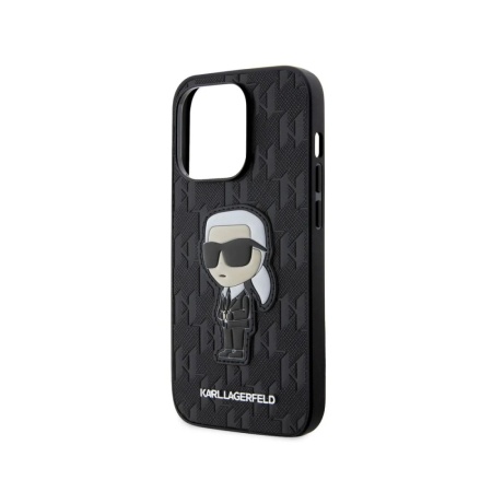 Чехол Lagerfeld для iPhone 11 PU Saffiano Monogram NFT Karl Ikonik Hard. Цвет: чёрный