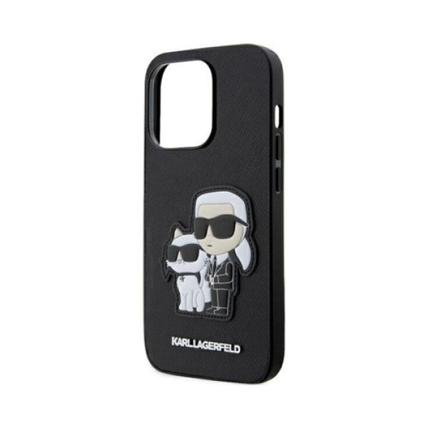 Чехол Lagerfeld для iPhone 13 Pro Max PU Saffiano NFT Karl & Choupette Hard. Цвет: чёрный