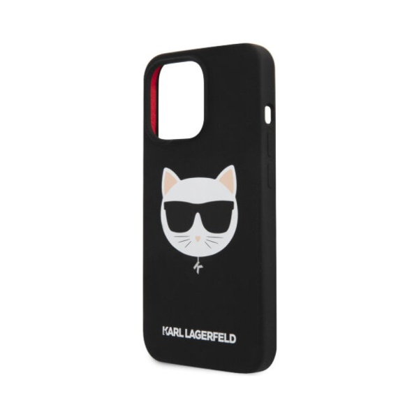 Чехол Lagerfeld для iPhone 14 Liquid silicone Choupette Hard (MagSafe). Цвет: чёрный