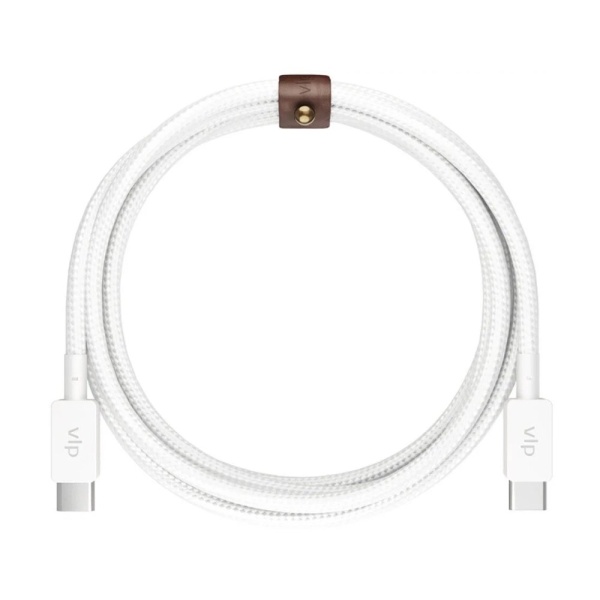 Кабель VLP Nylon Cable USB-C — USB-C, 60 Вт, 2м. Цвет: белый