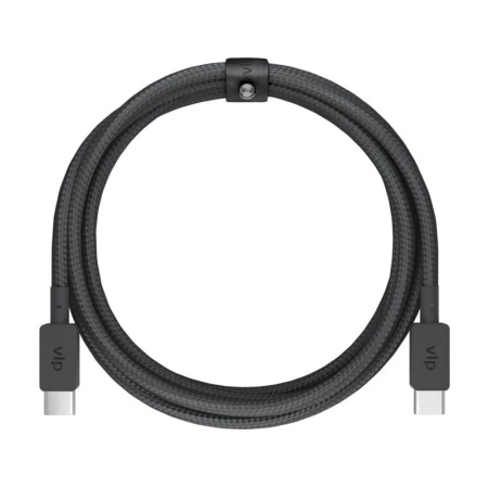 Кабель VLP Nylon Cable USB-C — USB-C, 60 Вт, 2м. Цвет: чёрный