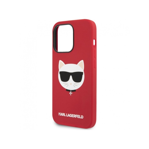 Чехол Lagerfeld для iPhone 14 Liquid silicone Choupette Hard (MagSafe). Цвет: красный