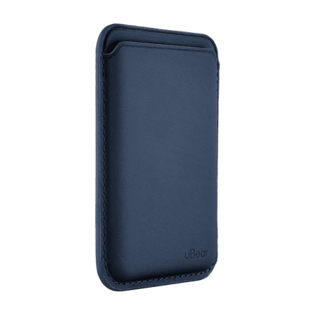 Магнитный бумажник Ubear Leather Shell Case с Magsafe, кожа. Цвет: тёмно-синий