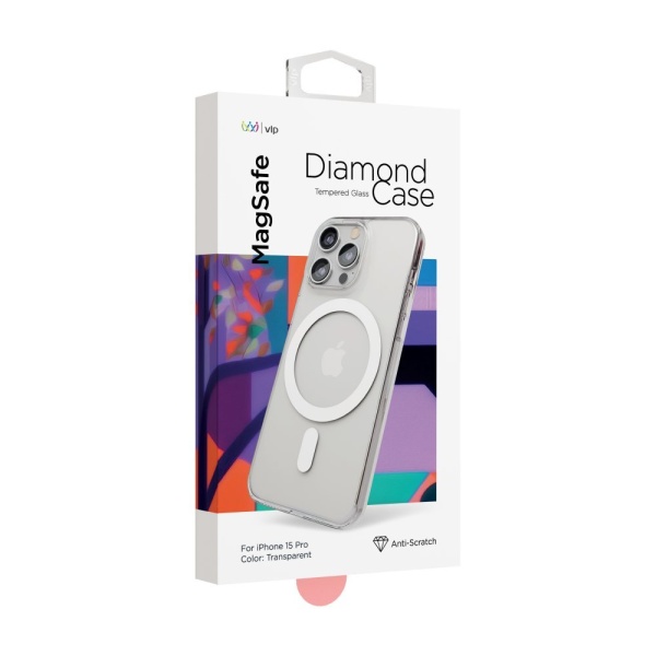 Чехол защитный vlp diamond case с MagSafe для iPhone 15 Pro. Цвет: прозрачный