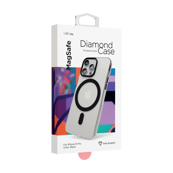 Чехол защитный vlp diamond case с MagSafe для iPhone 15 Pro. Цвет: чёрный