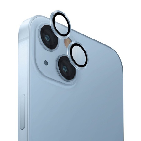 Защитное стекло Uniq OPTIX Camera Lens для камеры iPhone 15/15 Plus. Цвет: синий