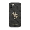 Чехол Guess для iPhone 12/12 Pro PU 4G Big metal logo Hard. Цвет: серый