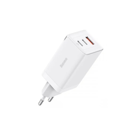 Адаптер питания Baseus GaN5 Pro Fast Charger 2xUSB-A, 1xUSB-C, 65 Вт. Цвет: белый