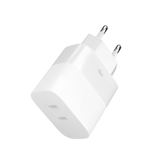 Сетевое зарядное устройство VLP G-Charge 45Вт, 2xUSB-C PD, QC. Цвет: белый