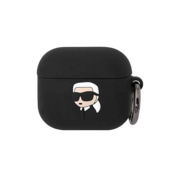 Чехол Lagerfeld Silicone case with ring NFT 3D Karl для AirPods 3. Цвет: чёрный