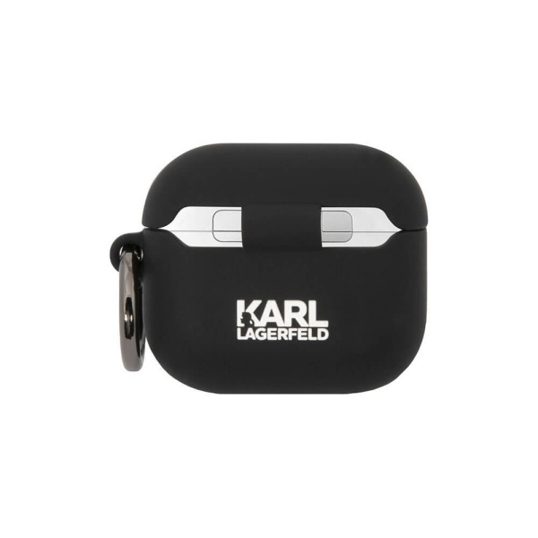 Чехол Lagerfeld Silicone case with ring NFT 3D Karl для AirPods 3. Цвет: чёрный