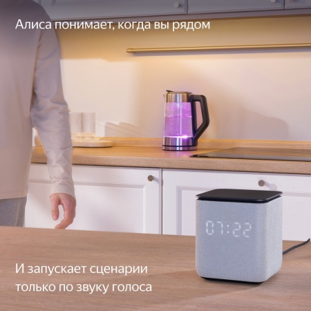 Умная колонка Яндекс Станция Миди с Алисой, с Zigbee. Цвет: черный