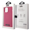 Чехол Lagerfeld Liquid silicone Metal plate logo MagSafe для iPhone 15 Pro. Цвет: фуксия
