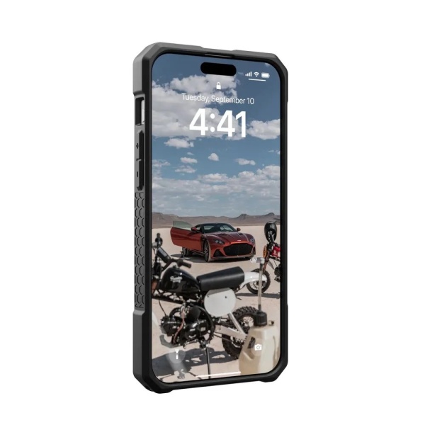 Чехол UAG Monarch для iPhone 15 Pro, кевлар. Цвет: чёрно-зелёный