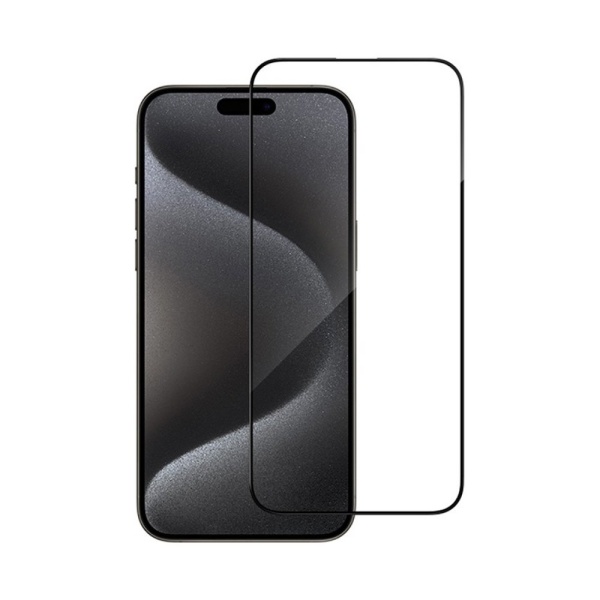 Защитное стекло BlueO Large arc Anti-Dust Anti-Static Black (3D-эфф. с защ.сет) для iPhone 15/14 Pro