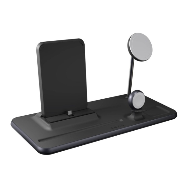 Док-станция Zens 4-in-1 iPad + MagSafe Wireless Charger. Цвет: чёрный