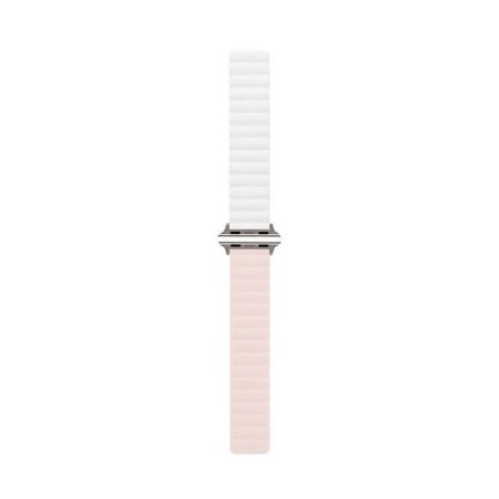 Ремешок силиконовый магнитный uBear Mode для Apple Watch 38/40/41мм. Цвет: розовый/белый