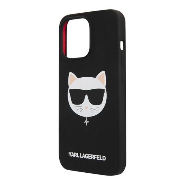 Чехол Lagerfeld для iPhone 13 Pro Max Liquid silicone Choupette Hard (MagSafe). Цвет: чёрный