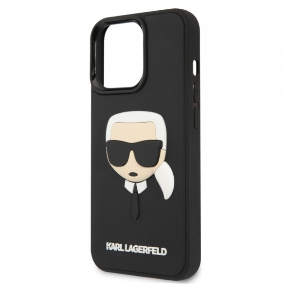 Чехол Lagerfeld для iPhone 14 Pro Max 3D Rubber Karl's head Hard. Цвет: чёрный