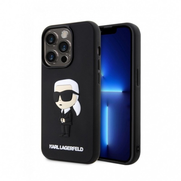 Чехол Lagerfeld для iPhone 14 Pro Max 3D Rubber NFT Karl Ikonik Hard. Цвет: чёрный