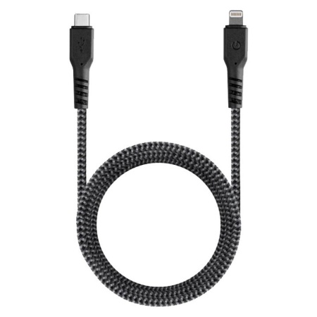 Кабель EnergEA FibraTough USB-C - Lightning MFI 1.5м. Цвет: черный (CBL-FTCL-BLK150)