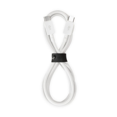 Кабель VLP Nylon Cable USB-C — USB-C, 100 Вт, 1.2м. Цвет: белый