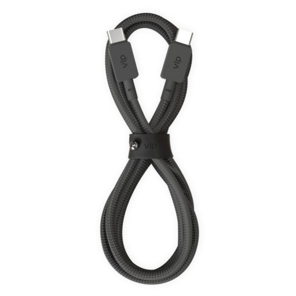 Кабель VLP Nylon Cable USB-C — USB-C, 100 Вт, 1.2м. Цвет: чёрный