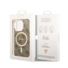 Чехол Guess PC/TPU 4G Hard MagSafe для iPhone 15 Pro Max. Цвет: коричневый/золотой