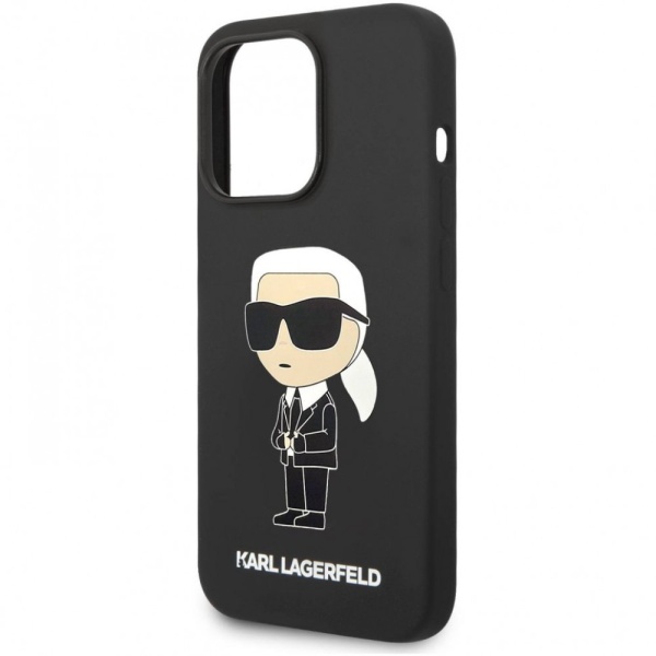 Чехол Lagerfeld для iPhone 14 Pro Max Liquid silicone NFT Karl Ikonik Hard. Цвет: чёрный