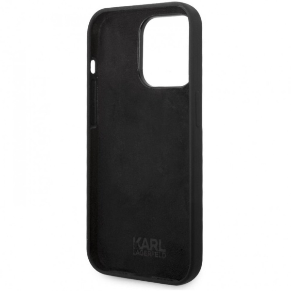 Чехол Lagerfeld для iPhone 14 Pro Max Liquid silicone NFT Karl Ikonik Hard. Цвет: чёрный