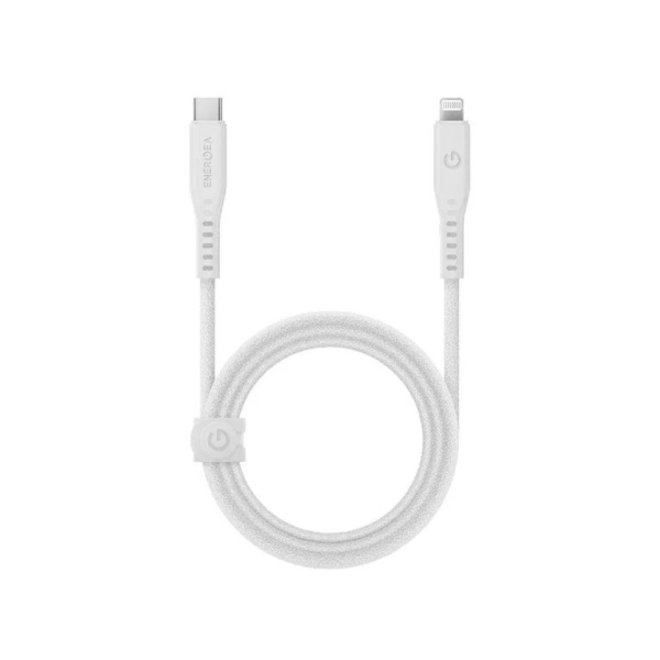 Кабель EnergEA FLOW USB-C - Lightning MFI, PD 60Вт, 3А, 1.5м. Цвет: белый