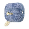 Чехол Guess PU leather 4G with metal logo and charm для AirPods Pro 2. Цвет: синий