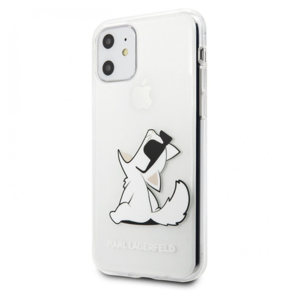 Чехол Lagerfeld для iPhone 11 PC/TPU collection Choupette Fun Hard Gradient. Цвет: прозрачный