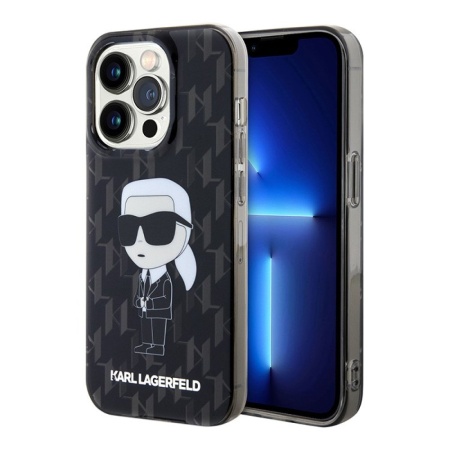 Чехол Lagerfeld PC/TPU Monogram NFT Karl Ikonik Hard для iPhone 15 Pro. Цвет: чёрный