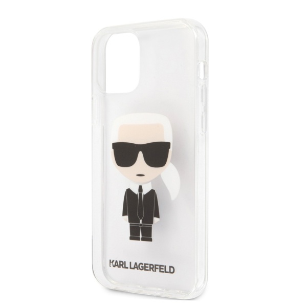 Чехол Lagerfeld для iPhone 12/12 Pro PC/TPU Ikonik Karl Hard. Цвет: прозрачный 